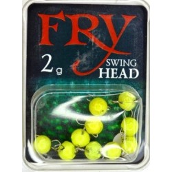 Грузило для лову риби, вухате, розбірне, 10шт/уп, колір Lime, вага 2г